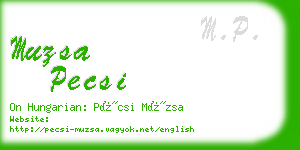 muzsa pecsi business card